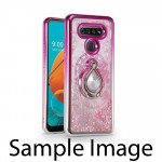 Glitter Liquid Star Dust Glitter Ring Stand Case for Apple iPhone 11 Pro Max (Pink/Silver)